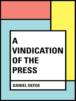 cover image of A Vindication of the Press